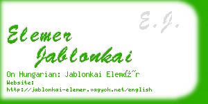 elemer jablonkai business card